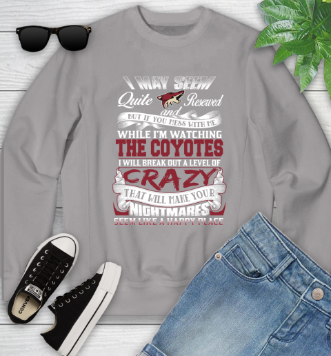 Arizona Coyotes NHL Hockey Don't Mess With Me While I'm Watching My Team Youth Sweatshirt 3