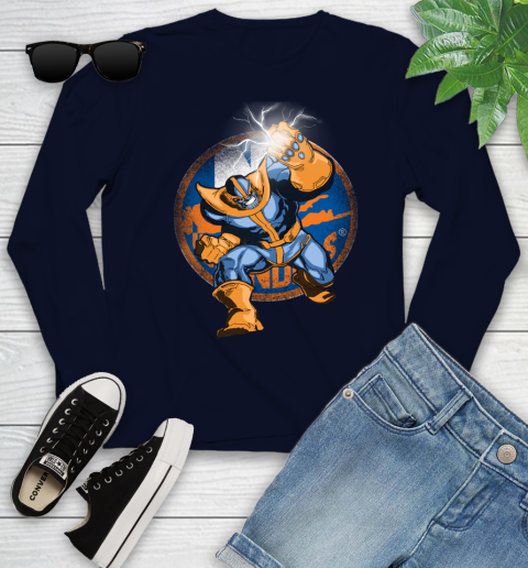 New York Islanders NHL Hockey Thanos Avengers Infinity War Marvel Youth Long Sleeve 2