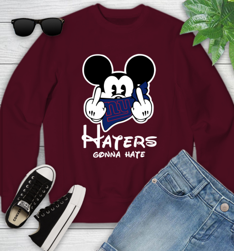 NFL New York Giants Haters Gonna Hate Mickey Mouse Disney Football T Shirt Youth Sweatshirt 4