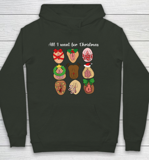 All I Want For Christmas Is Pussy Ugly Christmas Funny Naughty Santa Hoodie 8