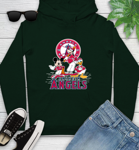 MLB Los Angeles Angels Mickey Mouse Donald Duck Goofy Baseball T Shirt Youth Hoodie 14