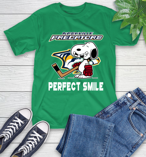 NHL Nashville Predators Snoopy Perfect Smile The Peanuts Movie Hockey T Shirt T-Shirt 7