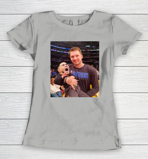 Luka Doncic Shirt Luka Doncic Holding Kevin Kno Baby Women's T-Shirt 7