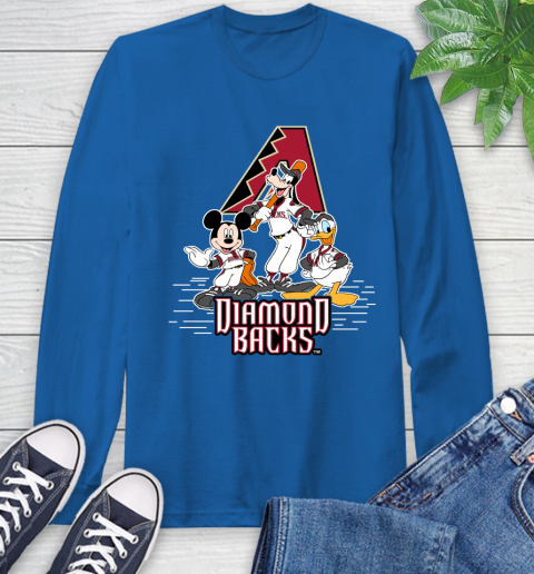 MLB Arizona Diamondbacks Mickey Mouse Donald Duck Goofy Baseball T Shirt Long Sleeve T-Shirt 10