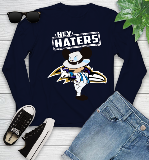 NFL Hey Haters Mickey Football Sports Baltimore Ravens Youth Long Sleeve 2