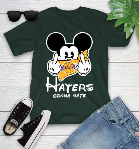 NBA Los Angeles Lakers Haters Gonna Hate Mickey Mouse Disney Basketball T Shirt Youth T-Shirt 5
