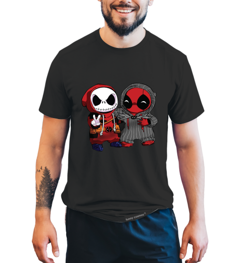 Nightmare Before Christmas T Shirt, Character Exchange Costume Tshirt, Jack Skellington Deadpool T Shirt, Halloween Gifts