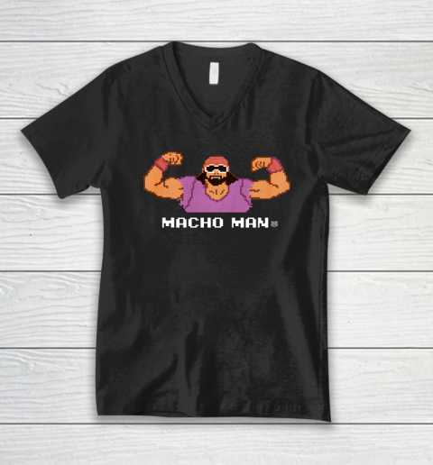 WWE Macho Man 8 Bit V-Neck T-Shirt