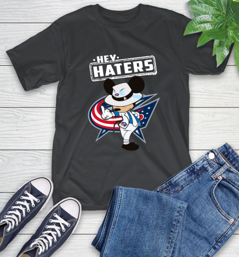 NHL Hey Haters Mickey Hockey Sports Columbus Blue Jackets T-Shirt