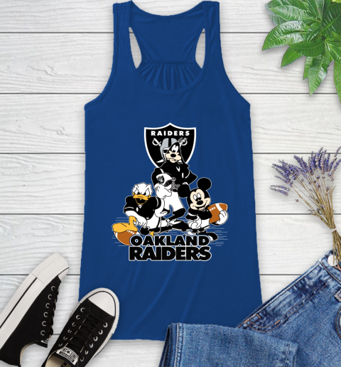 NFL Oakland Raiders Mickey Mouse Donald Duck Goofy Football Shirt Racerback Tank 8