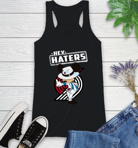 NBA Hey Haters Mickey Basketball Sports Portland Trail Blazers Racerback Tank