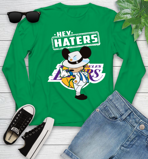 NBA Hey Haters Mickey Basketball Sports Los Angeles Lakers Youth Long Sleeve 7