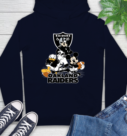 NFL Oakland Raiders Mickey Mouse Donald Duck Goofy Football Shirt Hoodie 3