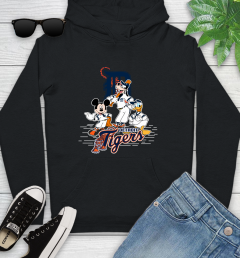 MLB Detroit Tigers Mickey Mouse Donald Duck Goofy Baseball T Shirt Youth Hoodie
