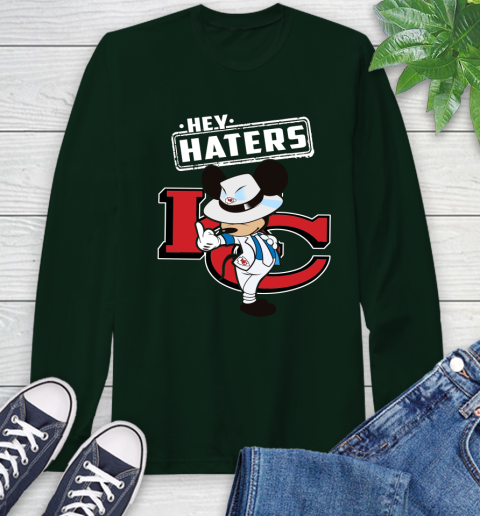 NFL Hey Haters Mickey Football Sports Kansas City Chiefs Long Sleeve T-Shirt 7