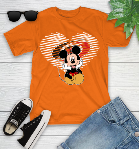 NHL Carolina Hurricanes The Heart Mickey Mouse Disney Hockey Youth T-Shirt 9