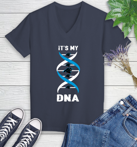 Carolina Panthers NFL Football It's My DNA Sports Women's V-Neck T-Shirt 12