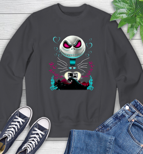NHL Los Angeles KingsJack Skellington Sally The Nightmare Before Christmas Hockey Sweatshirt 6