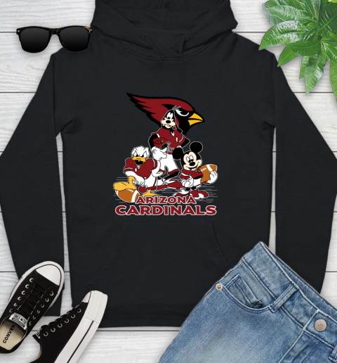 NFL Arizona Cardinals Mickey Mouse Donald Duck Goofy Football Shirt Youth Hoodie