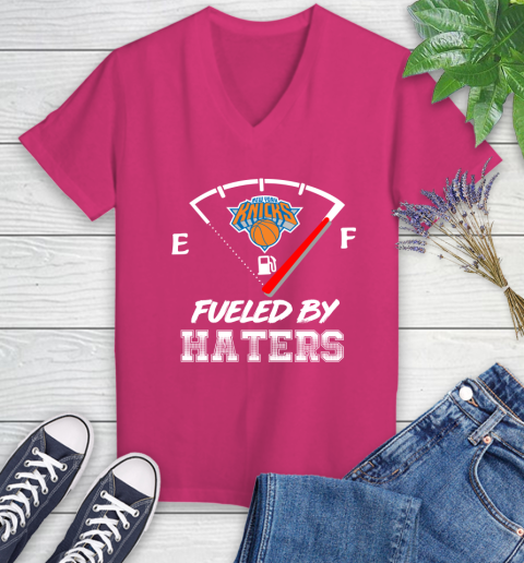 New York Knicks NBA Basketball Fueled By Haters Sports Women's V-Neck T-Shirt 9