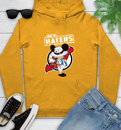 NHL Hey Haters Mickey Hockey Sports New Jersey Devils Youth Hoodie 2