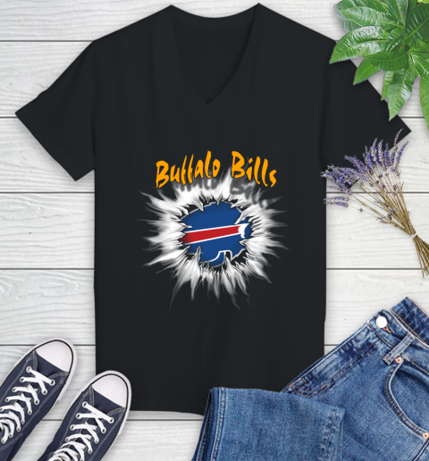 Buffalo Bills NFL Football Adoring Fan Rip Sports Women's V-Neck T-Shirt