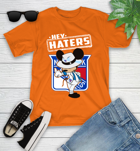 NHL Hey Haters Mickey Hockey Sports New York Rangers Youth T-Shirt 9