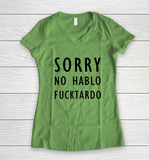 Sorry No Hablo Furtado Women's V-Neck T-Shirt 4