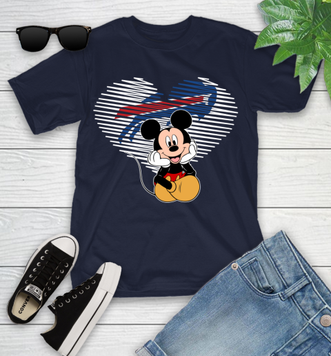 NFL Buffalo Bills The Heart Mickey Mouse Disney Football T Shirt_000 Youth T-Shirt 2