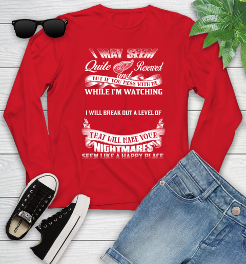 Detroit Red Wings NHL Hockey Don't Mess With Me While I'm Watching My Team Youth Long Sleeve 11