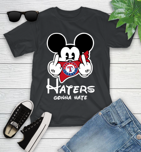 MLB Texas Rangers Haters Gonna Hate Mickey Mouse Disney Baseball T Shirt_000 Youth T-Shirt
