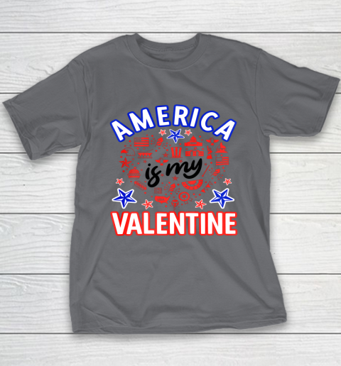 America is My Valentine Proud American Heart USA Youth T-Shirt 14