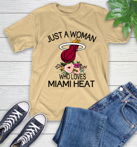 Nba Just A Woman Who Loves Miami Heat Basketball Sports T Shirt