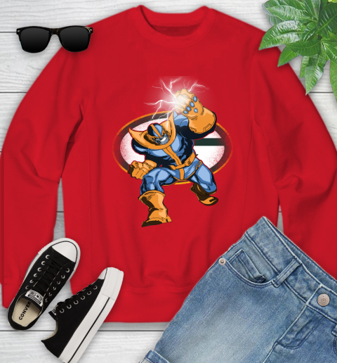 Green Bay Packers NFL Football Thanos Avengers Infinity War Marvel Youth Sweatshirt 8