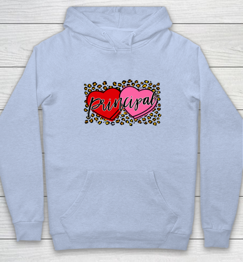 Leopard Candy Heart Principal Valentine Day Principal V Day Hoodie 5
