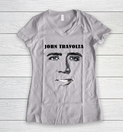 Nicolas Cage John Travolta Women's V-Neck T-Shirt