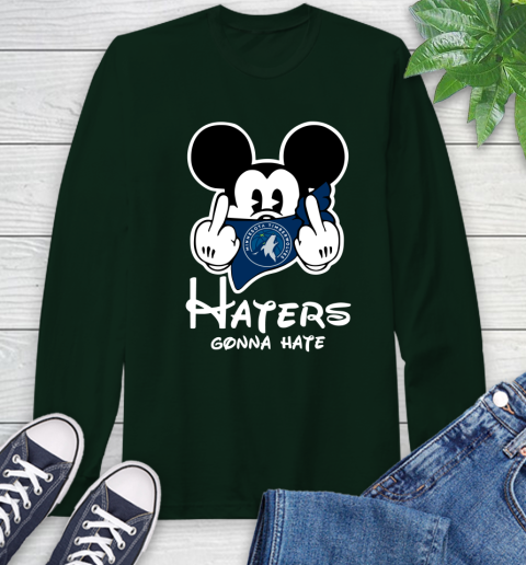 NBA Minnesota Timberwolves Haters Gonna Hate Mickey Mouse Disney Basketball T Shirt Long Sleeve T-Shirt 7