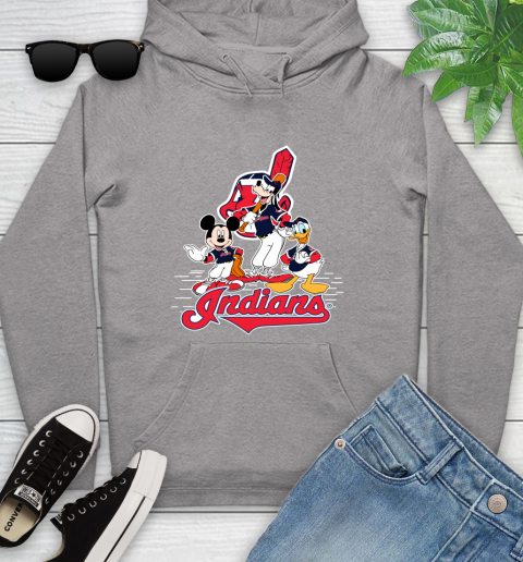 MLB Cleveland Indians Mickey Mouse Donald Duck Goofy Baseball T Shirt Youth Hoodie 6
