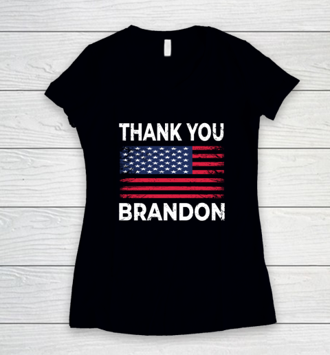 Thank You Brandon Conservative US Flag Women's V-Neck T-Shirt