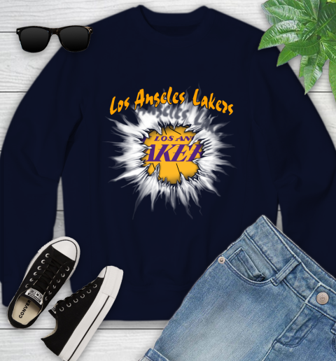 Los Angeles Lakers NBA Basketball Rip Sports Youth Sweatshirt 2