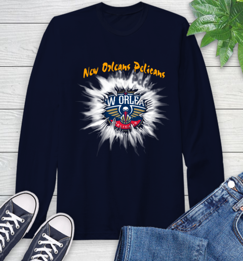 New Orleans Pelicans NBA Basketball Rip Sports Long Sleeve T-Shirt 3