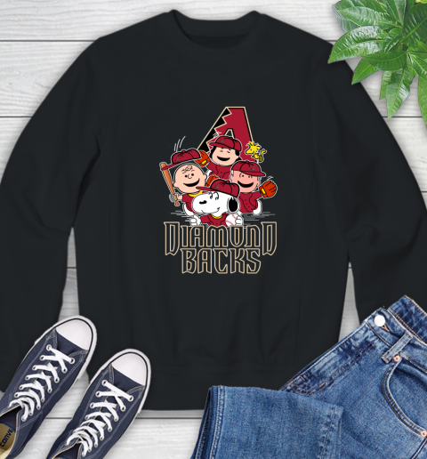 MLB Arizona Diamondbacks Snoopy Charlie Brown Woodstock The Peanuts Movie Baseball T Shirt_000 Sweatshirt