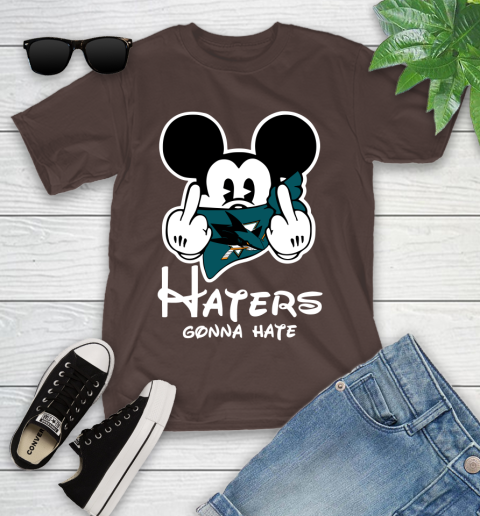 NHL San Jose Sharks Haters Gonna Hate Mickey Mouse Disney Hockey T Shirt Youth T-Shirt 7