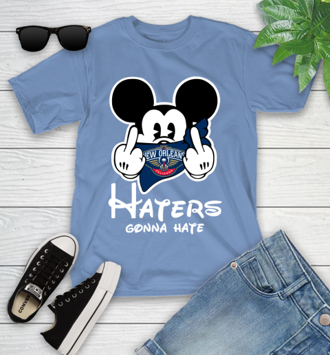 NBA New Orleans Pelicans Haters Gonna Hate Mickey Mouse Disney Basketball T Shirt Youth T-Shirt 15