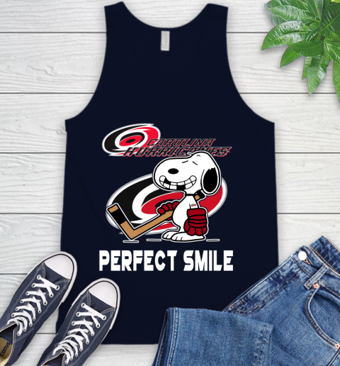 NHL Carolina Hurricanes Snoopy Perfect Smile The Peanuts Movie Hockey T Shirt Tank Top 2