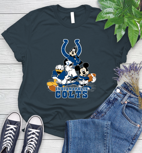 NFL Indianapolis Colts Mickey Mouse Donald Duck Goofy Football Shirt Women's T-Shirt 11
