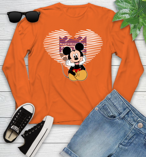 NBA Sacramento Kings The Heart Mickey Mouse Disney Basketball Youth Long Sleeve 3