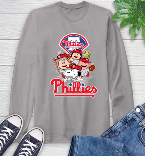 MLB Philadelphia Phillies Snoopy Charlie Brown Woodstock The Peanuts Movie Baseball T Shirt_000 Long Sleeve T-Shirt 6