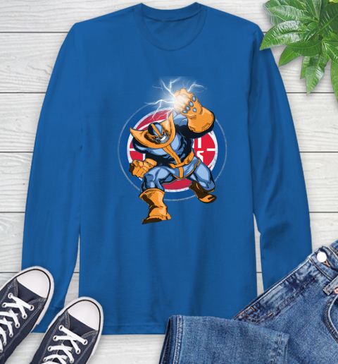 Detroit Pistons NBA Basketball Thanos Avengers Infinity War Marvel Long Sleeve T-Shirt 10