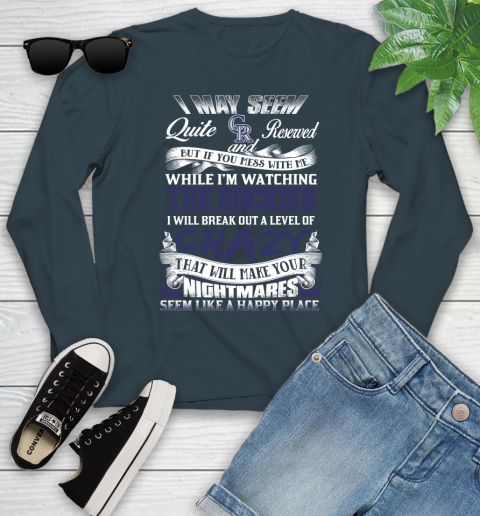 Colorado Rockies MLB Baseball Don't Mess With Me While I'm Watching My Team Youth Long Sleeve 9